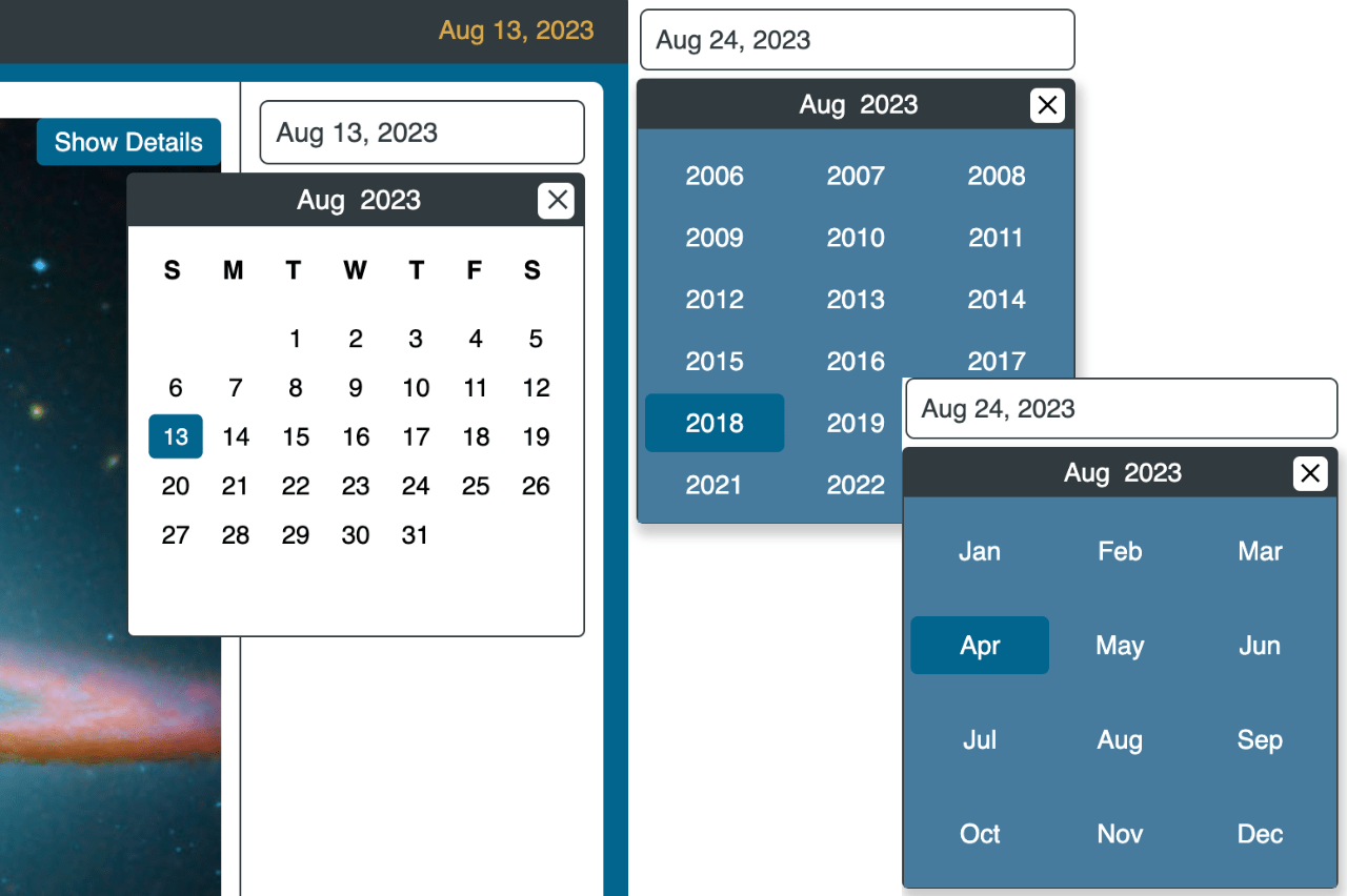 Custom Angular date picker that's easy to customize and integrate into any project.
