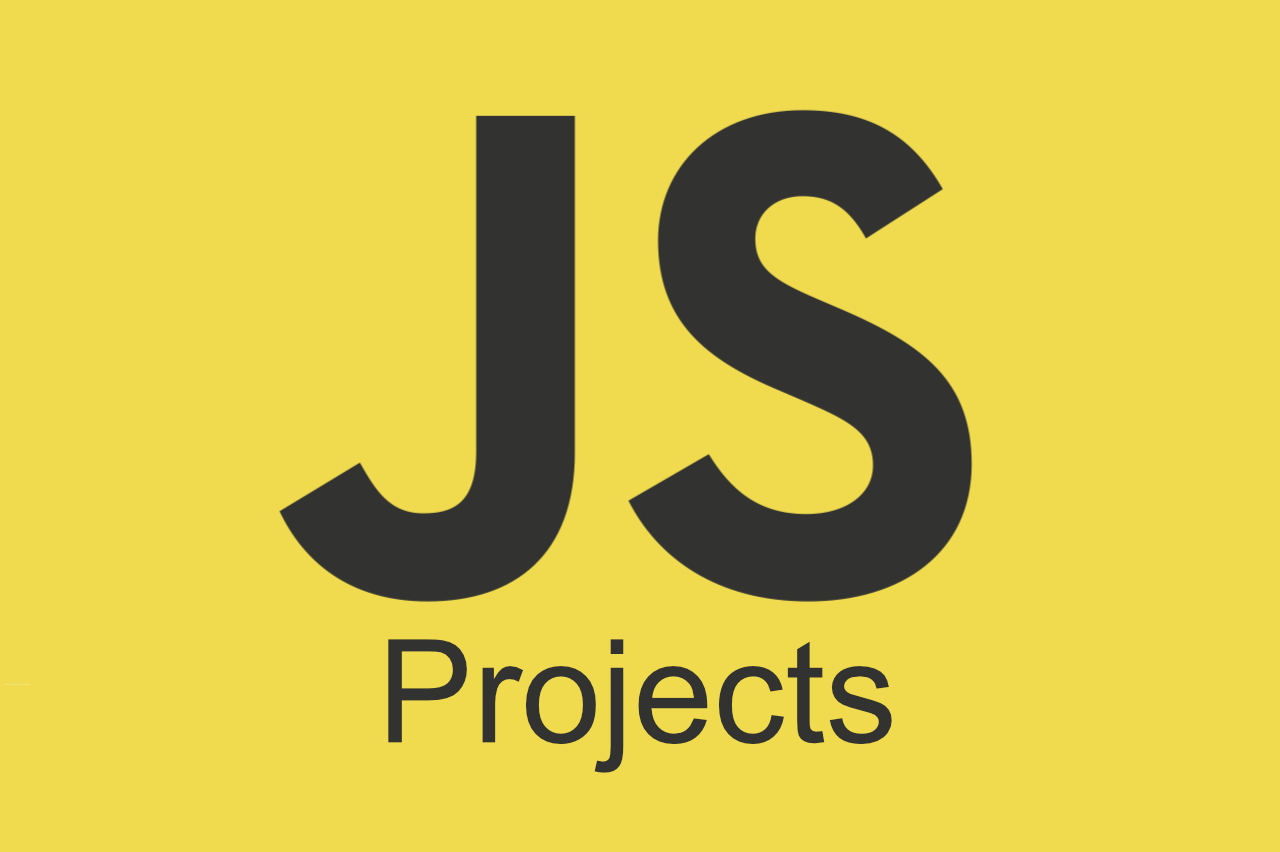 JavaScript projects on yellow background.