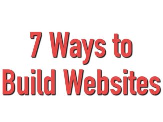 How to build websites 7 ways image with red text and white background