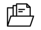 a black and white icon of a folder for data collection