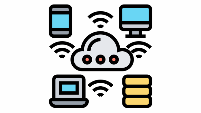 modern-business-technologies a cloud computing with different devices for modern business technologies