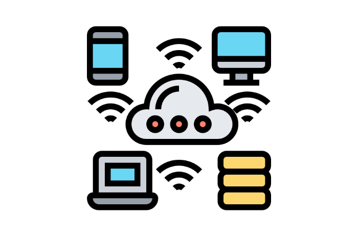 a cloud computing with different devices for modern business technologies