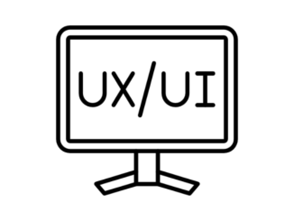 a black and white computer screen for ui developer
